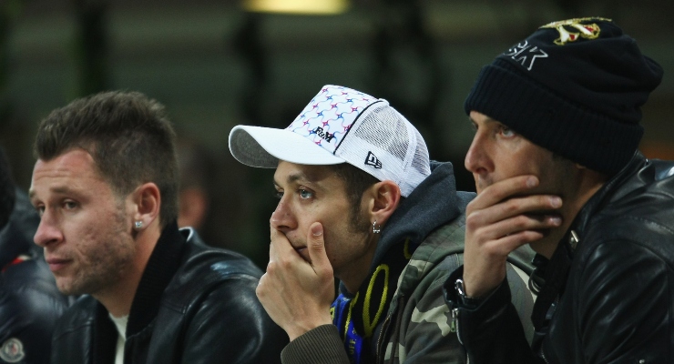 Antonio Cassano, Valentino Rossi e Marco Materazzi (Getty Images)