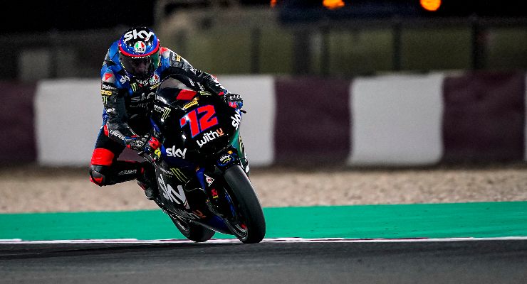 Marco Bezzecchi nei test Moto2 di Losail, in Qatar