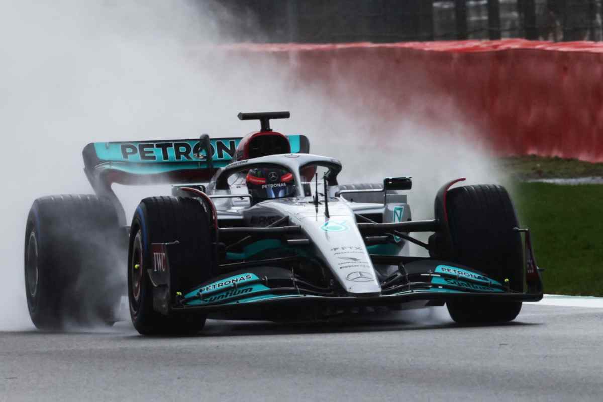 Mercedes W13 in azione a Silverstone (Mercedes Twitter)