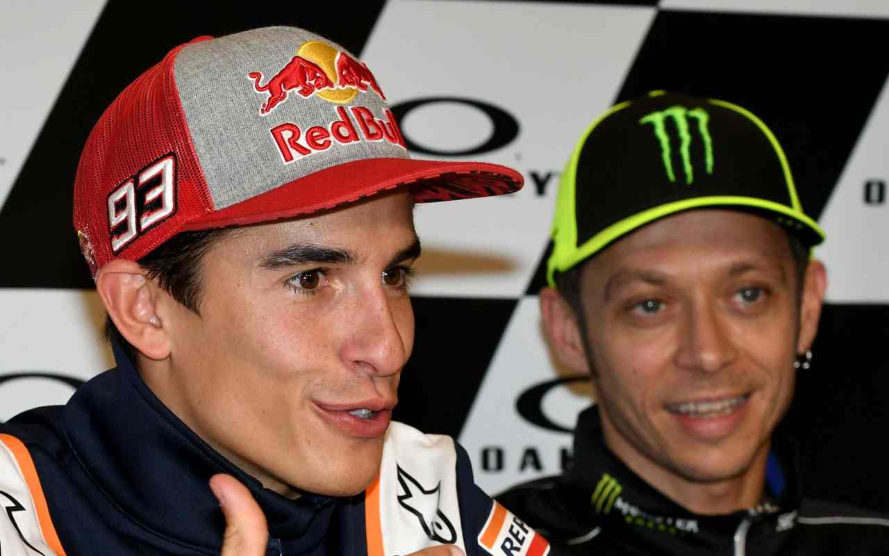 Marc Marquez e Valentino Rossi (Ansa Foto)