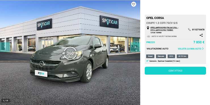 Opel Corsa offerta sconto