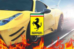 Ferrari ibrida va in fiamme