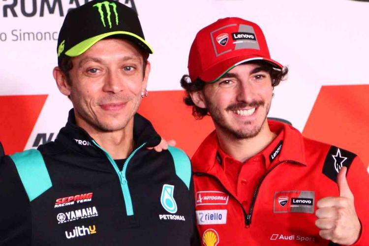 L'idea di Bagnaia su Valentino Rossi e Marc Marquez